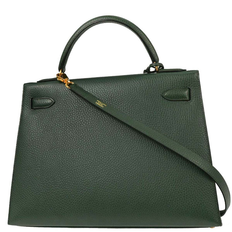 Hermes Vert Ardennes Kelly 32 Sellier Handbag 7 Square: A 154086