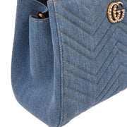 Gucci Blue Denim Marmont 2way Handbag 448054 467891 154087