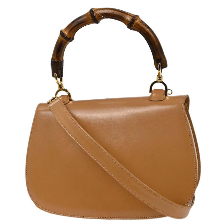Gucci Beige Bamboo 2way Handbag 000.1227.0633 154088