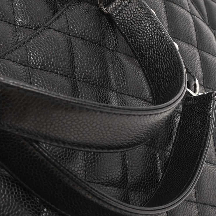 Chanel Black Calfskin Grand Shopping Tote GST XL Chain Handbag 154091