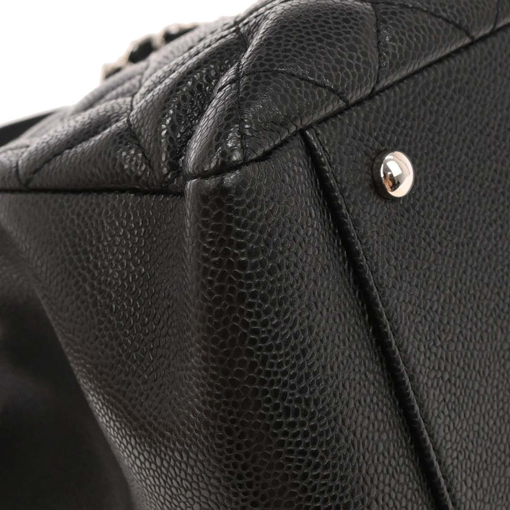 Chanel Black Calfskin Grand Shopping Tote GST XL Chain Handbag 154091