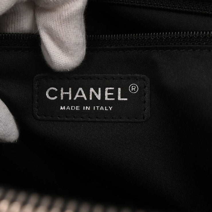 Chanel Black Calfskin Grand Shopping Tote GST XL Chain Handbag 154091