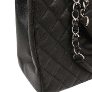 Chanel Black Calfskin Grand Shopping Tote GST Chain Handbag 154094