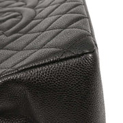 Chanel Black Calfskin Grand Shopping Tote GST Chain Handbag 154094