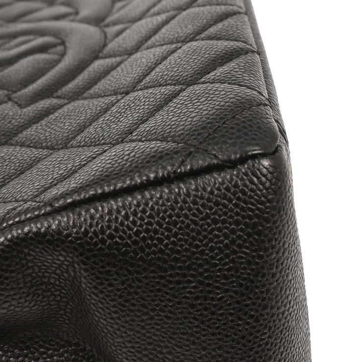 Chanel Black Calfskin Grand Shopping Tote GST Chain Handbag 154094