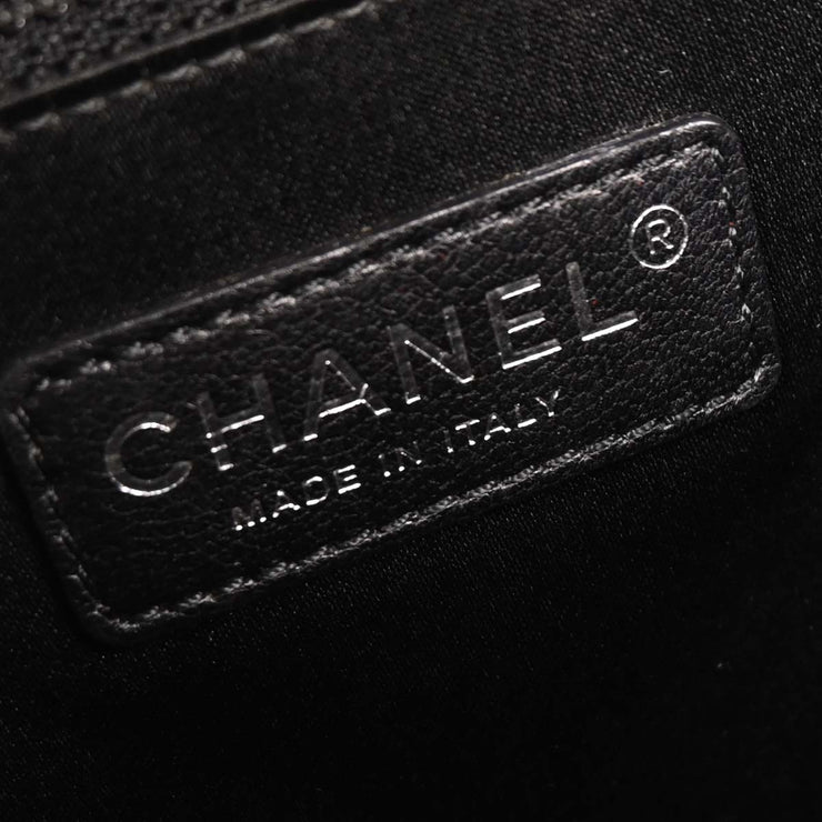 Chanel Black Calfskin Grand Shopping Tote GST Chain Handbag 154094