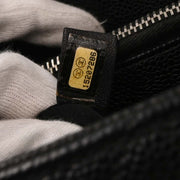 Chanel Black Calfskin Grand Shopping Tote GST Chain Handbag 154094