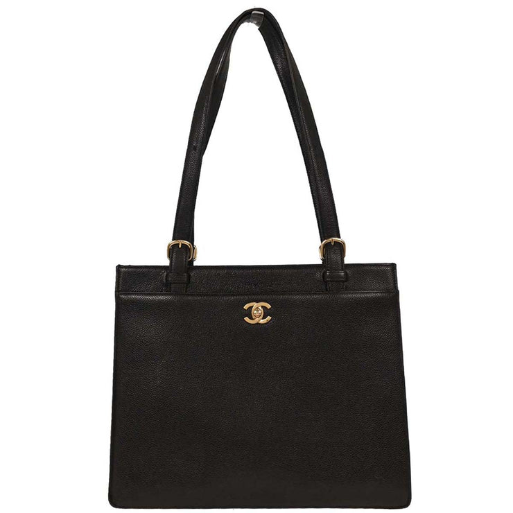 Chanel Black Calfskin Tote Handbag 154095