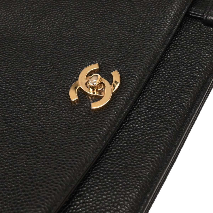 Chanel Black Calfskin Tote Handbag 154095