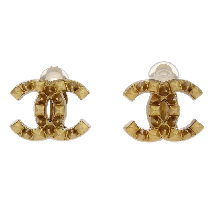 Chanel Gold CC Earrings Clip-On 03P 154102