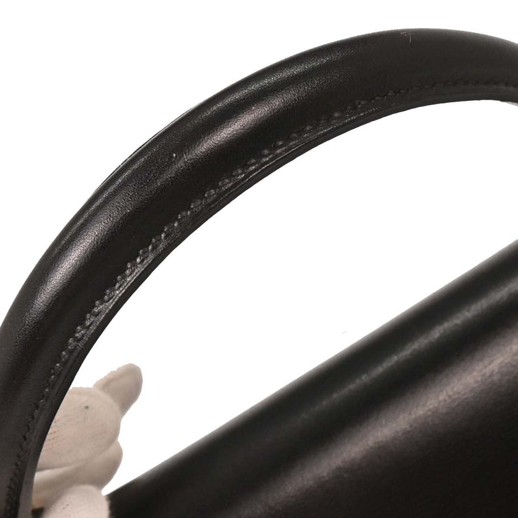 Hermes Black Box Calf Kelly 32 Sellier Handbag  Circle:X 154103