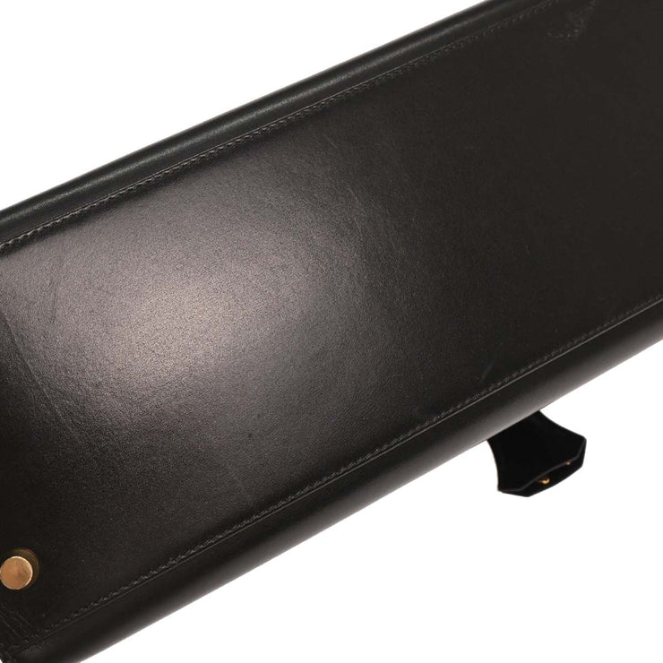 Hermes Black Box Calf Kelly 32 Sellier Handbag  Circle:X 154103
