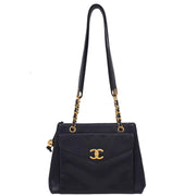 Chanel Navy Calfskin Shoulder Tote Bag 154127