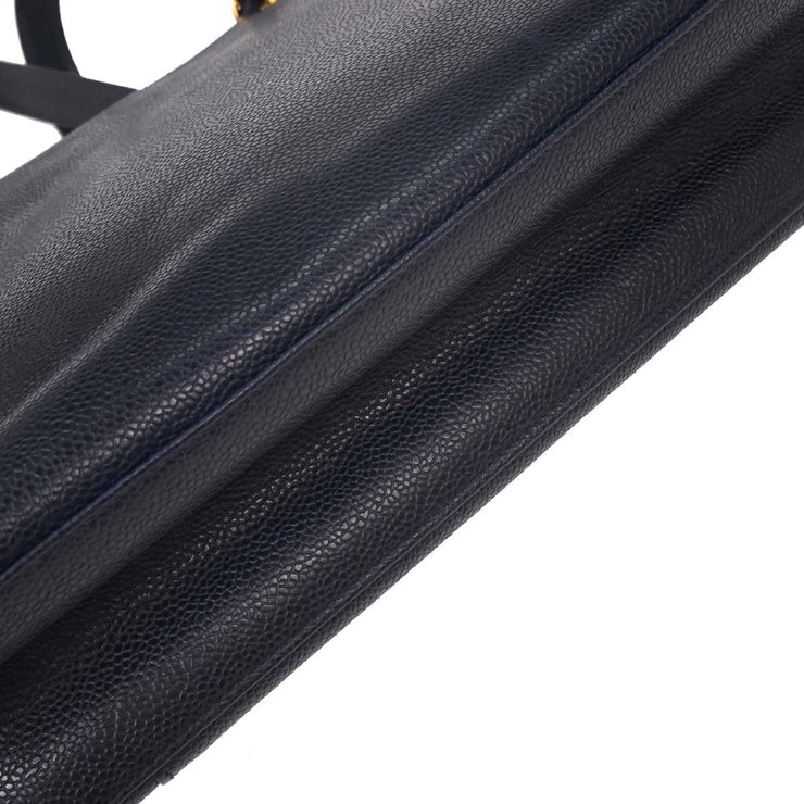 Chanel Navy Calfskin Shoulder Tote Bag 154127