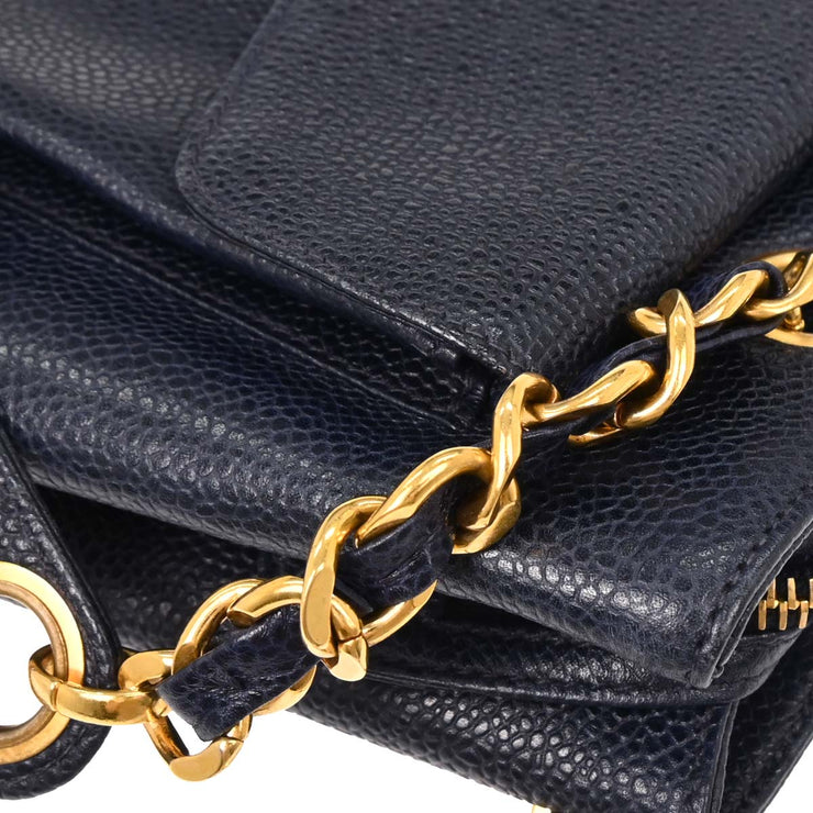 Chanel Navy Calfskin Shoulder Tote Bag 154127