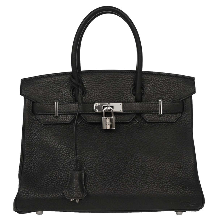 Hermes Black Taurillon Clemence Birkin 30 Handbag B08 Square:L 154133