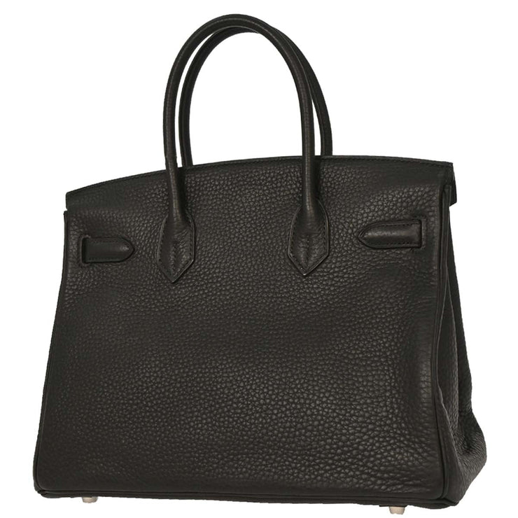 Hermes Black Taurillon Clemence Birkin 30 Handbag B08 Square:L 154133