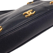 Chanel Navy Calfskin Triple CC Shoulder Tote Bag 154135
