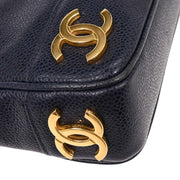 Chanel Navy Calfskin Triple CC Shoulder Tote Bag 154135
