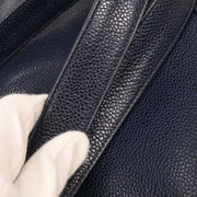 Chanel Navy Calfskin Triple CC Shoulder Tote Bag 154135