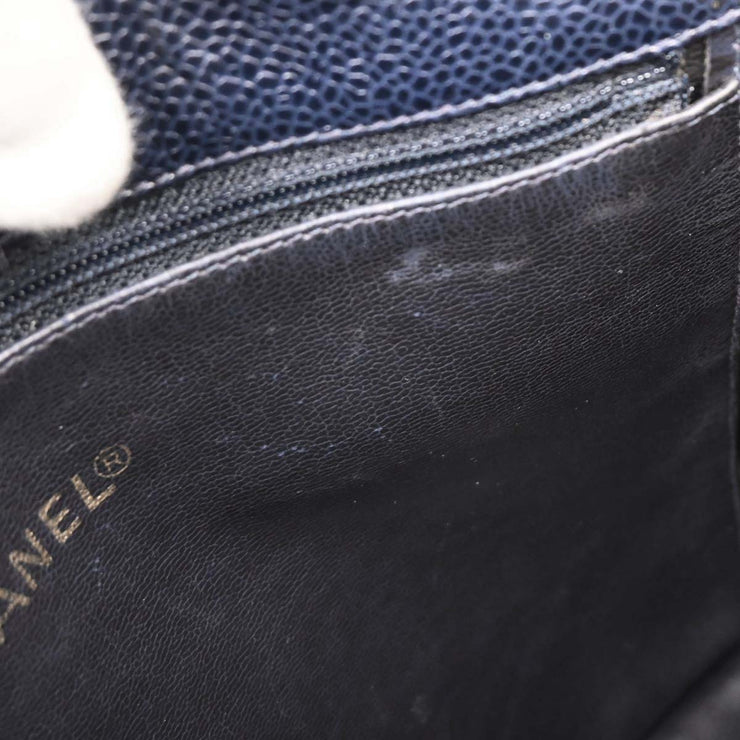 Chanel Navy Calfskin Triple CC Shoulder Tote Bag 154135