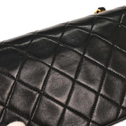 Chanel Black Lambskin Turnlock Mini Full Flap Shoulder Bag 154136