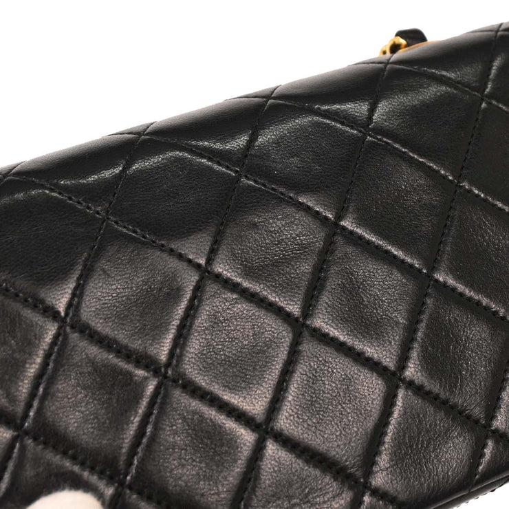 Chanel Black Lambskin Turnlock Mini Full Flap Shoulder Bag 154136