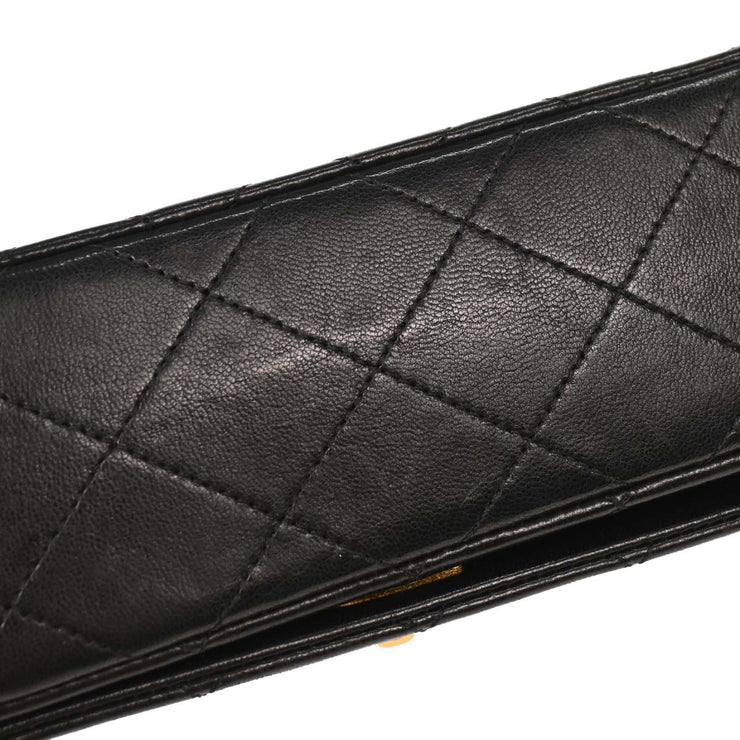 Chanel Black Lambskin Turnlock Mini Full Flap Shoulder Bag 154136