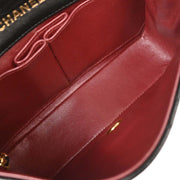 Chanel Black Lambskin Turnlock Mini Full Flap Shoulder Bag 154136