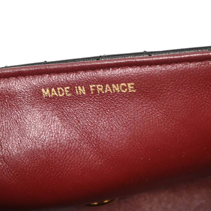 Chanel Black Lambskin Turnlock Mini Full Flap Shoulder Bag 154136