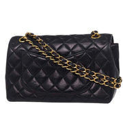 Chanel Navy Lambskin Paris Small Double Flap Shoulder Bag 154137