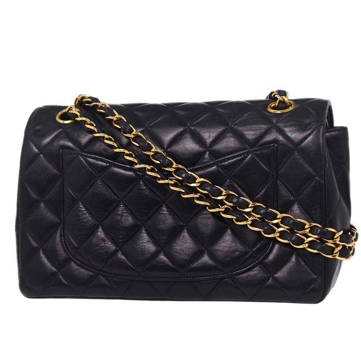 Chanel Navy Lambskin Paris Small Double Flap Shoulder Bag 154137