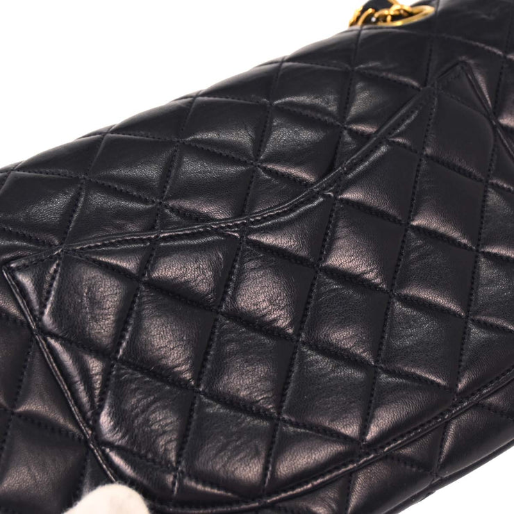 Chanel Navy Lambskin Paris Small Double Flap Shoulder Bag 154137