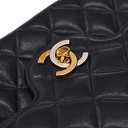 Chanel Navy Lambskin Paris Small Double Flap Shoulder Bag 154137