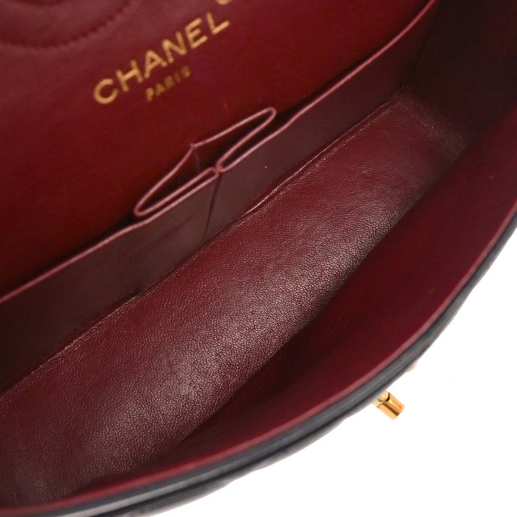 Chanel Navy Lambskin Paris Small Double Flap Shoulder Bag 154137