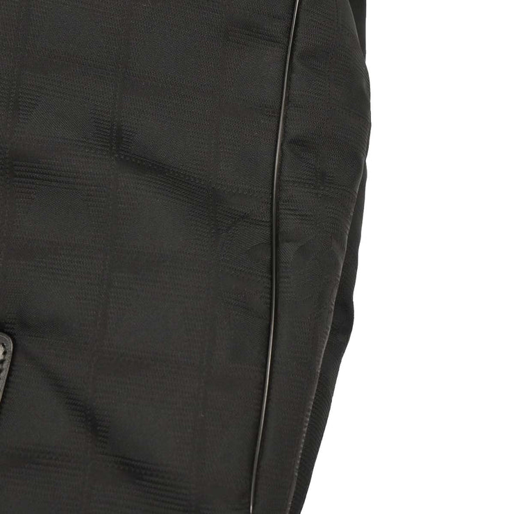 Chanel Black Jacquard Nylon Travel Line Tote Handbag 154138