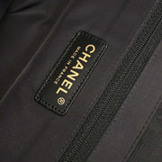 Chanel Black Jacquard Nylon Travel Line Tote Handbag 154138
