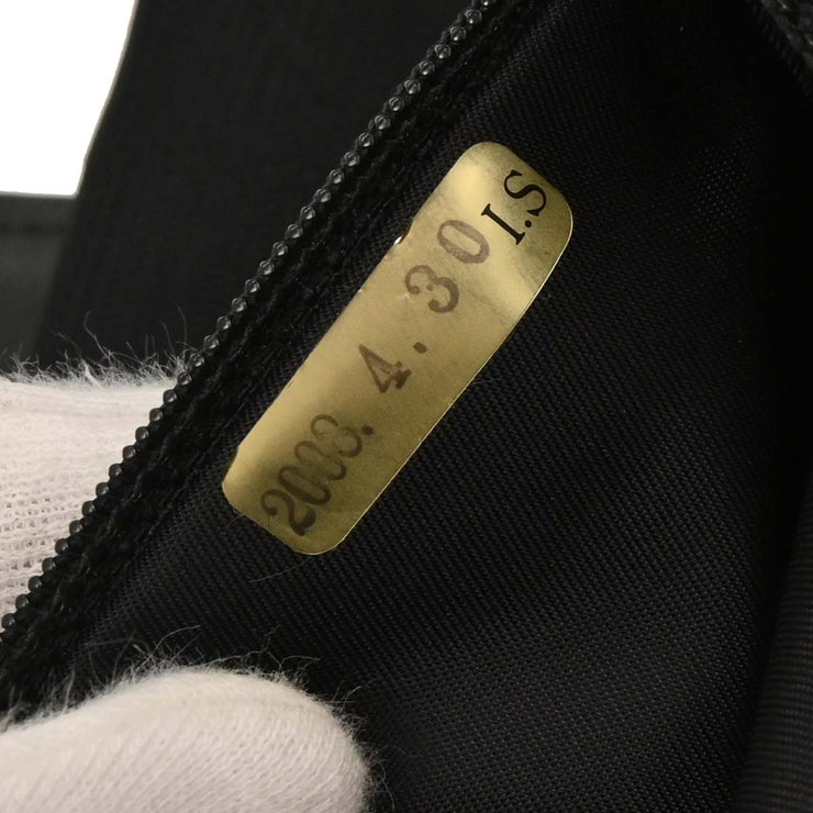 Chanel Black Jacquard Nylon Travel Line Tote Handbag 154138