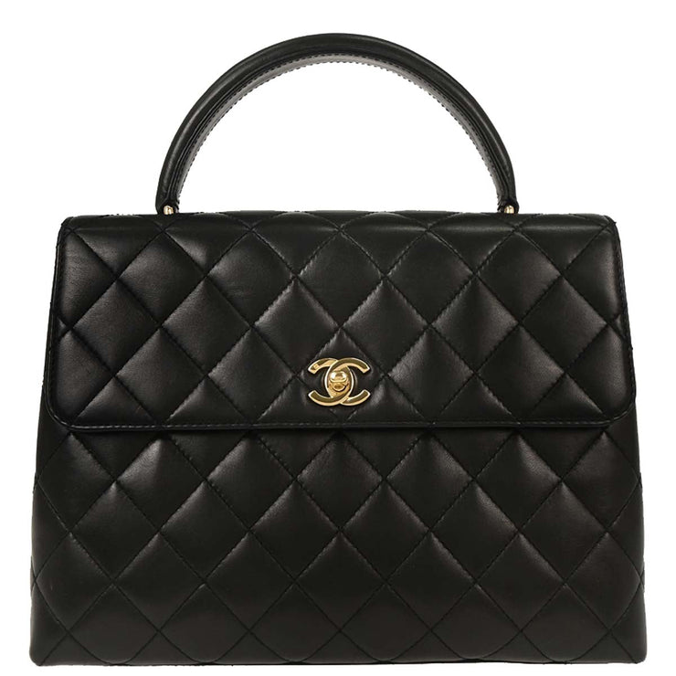 Chanel Black Lambskin Top Handle Handbag 154139
