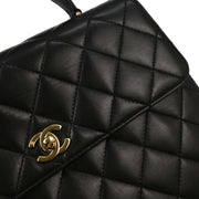 Chanel Black Lambskin Top Handle Handbag 154139