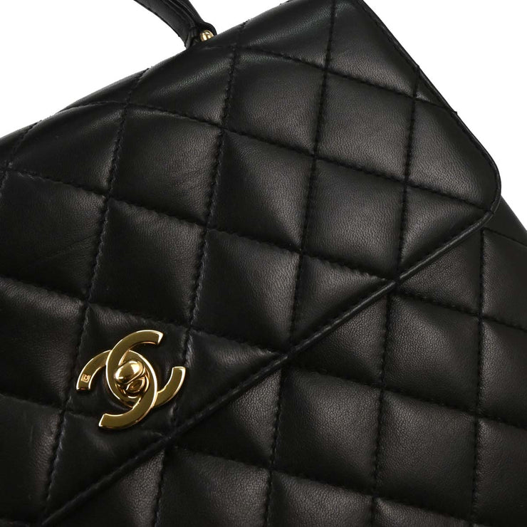 Chanel Black Lambskin Top Handle Handbag 154139