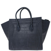 Celine * Navy Leather Mini Luggage Tote Bag S-LA-4105 154148