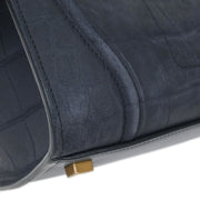Celine * Navy Leather Mini Luggage Tote Bag S-LA-4105 154148