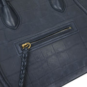 Celine * Navy Leather Mini Luggage Tote Bag S-LA-4105 154148