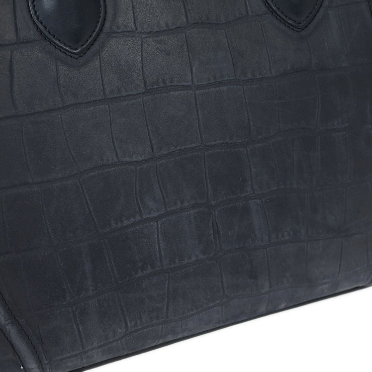 Celine * Navy Leather Mini Luggage Tote Bag S-LA-4105 154148