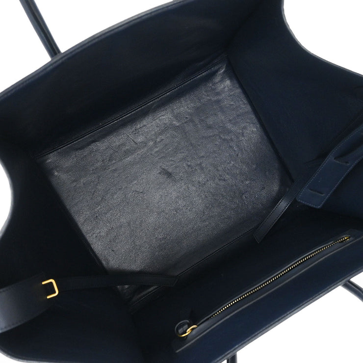 Celine * Navy Leather Mini Luggage Tote Bag S-LA-4105 154148