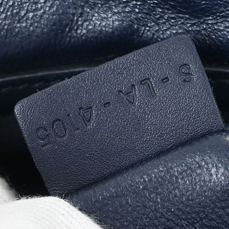 Celine * Navy Leather Mini Luggage Tote Bag S-LA-4105 154148