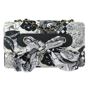Chanel Black White Canvas Shoulder Bag 154150