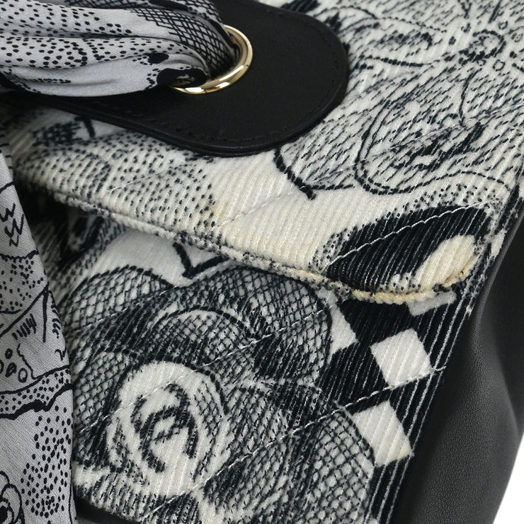 Chanel Black White Canvas Shoulder Bag 154150