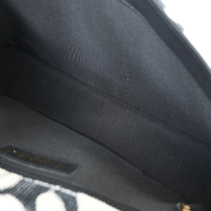 Chanel Black White Canvas Shoulder Bag 154150